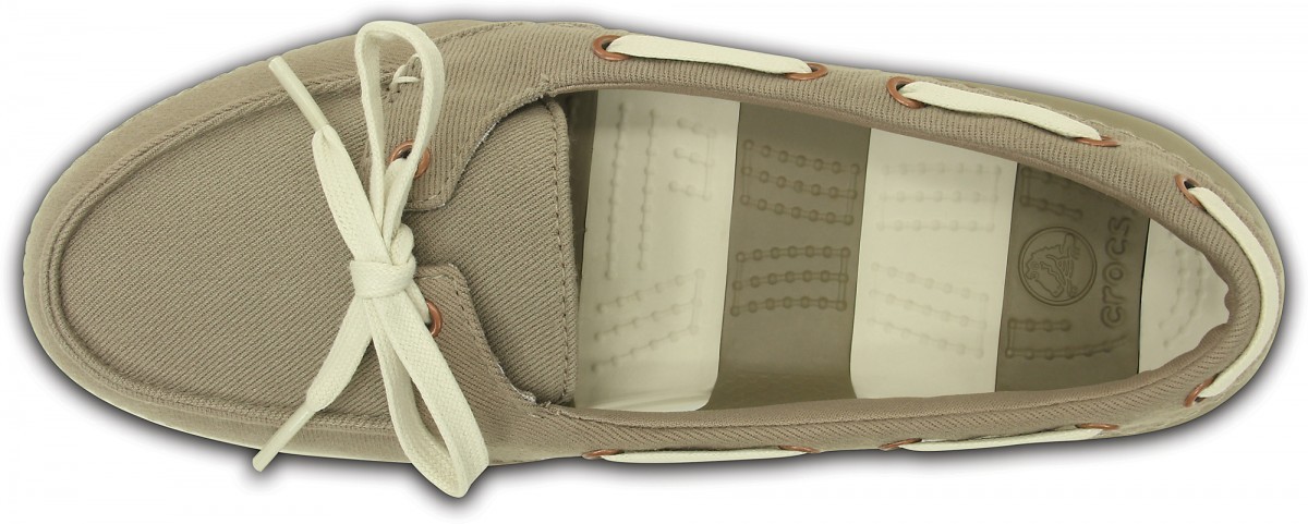 Pantofi Crocs Women\'s Beach Line Hybrid Boat Shoe Maro - Khaki/Stucco - 2 | YEO