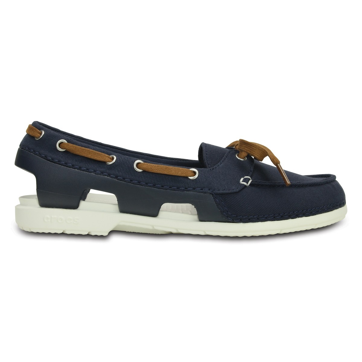 Pantofi Crocs Women\'s Beach Line Hybrid Boat Shoe Albastru - Navy/White
