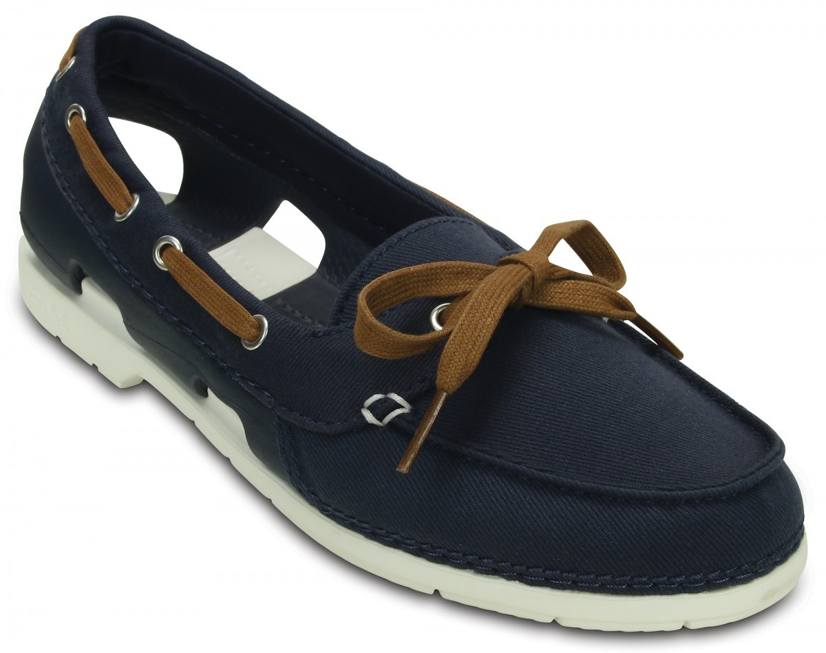 Pantofi Crocs Women\'s Beach Line Hybrid Boat Shoe Albastru - Navy/White - 1 | YEO