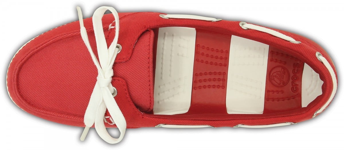 Pantofi Crocs Women\'s Beach Line Hybrid Boat Shoe Rosu - Pepper/White - 2 | YEO