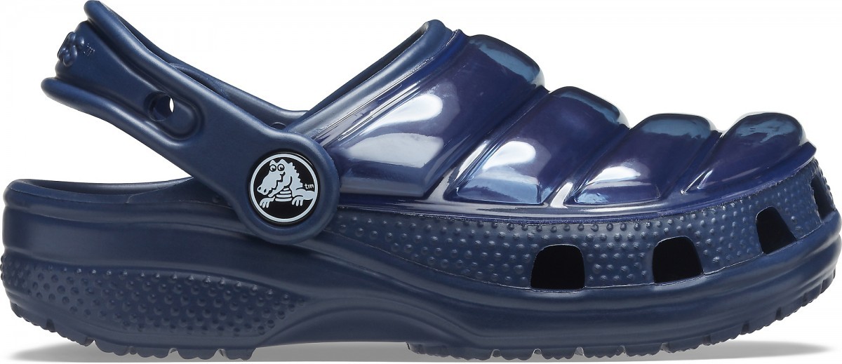 Saboti Crocs Kids\' Classic Neo Puff Clog Albastru - Navy