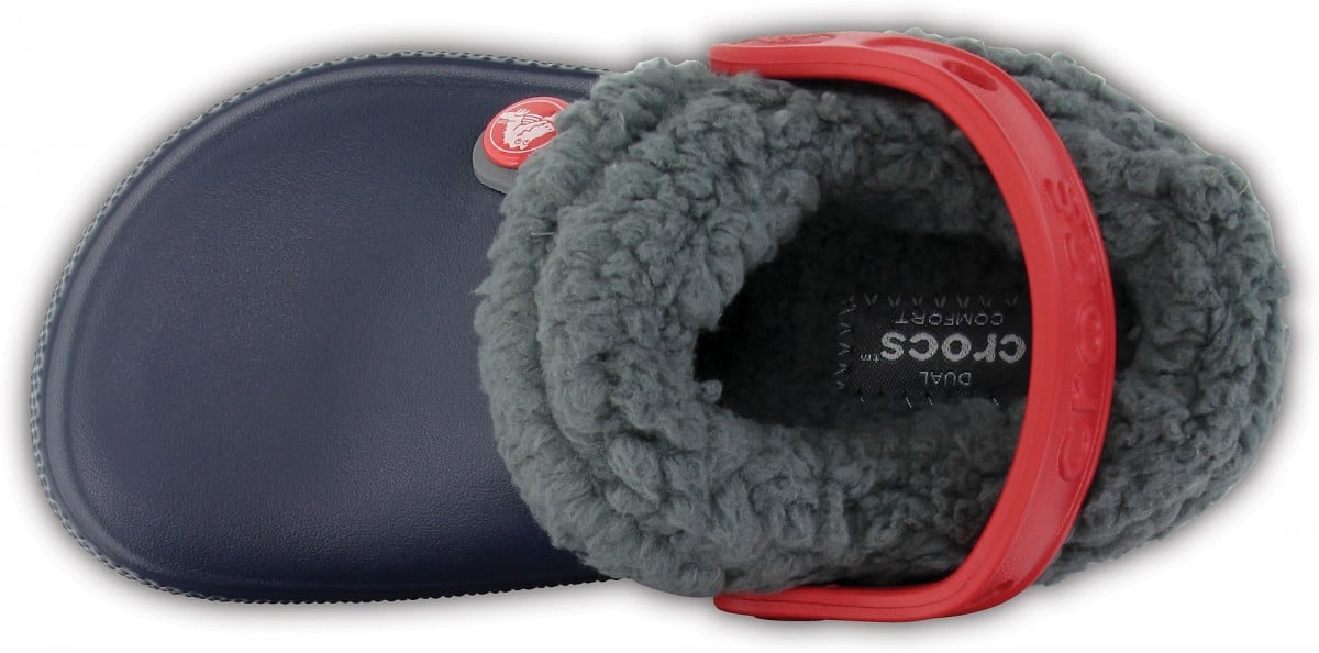 Saboti Crocs Kids\' Classic Blitzen III Lined Clog Albastru - Navy/Slate Grey - 2 | YEO