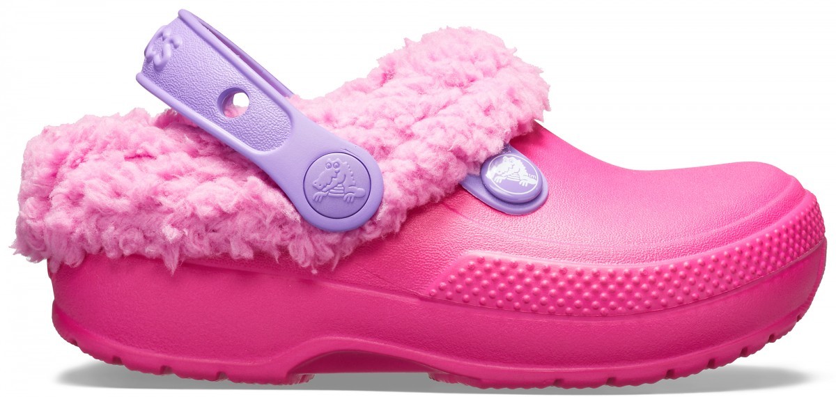 Saboti Crocs Kids\' Classic Blitzen III Lined Clog Roz - Candy Pink/Party Pink