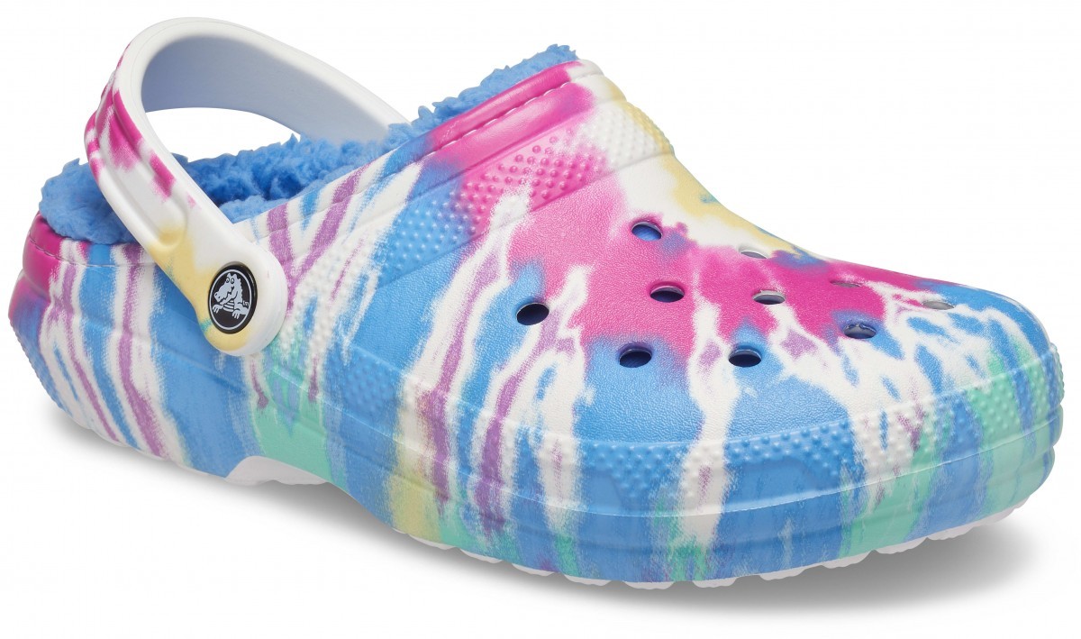 Saboti Crocs Classic Tie-Dye Lined Clog Multicolor - Powder Blue/Multi - 1 | YEO