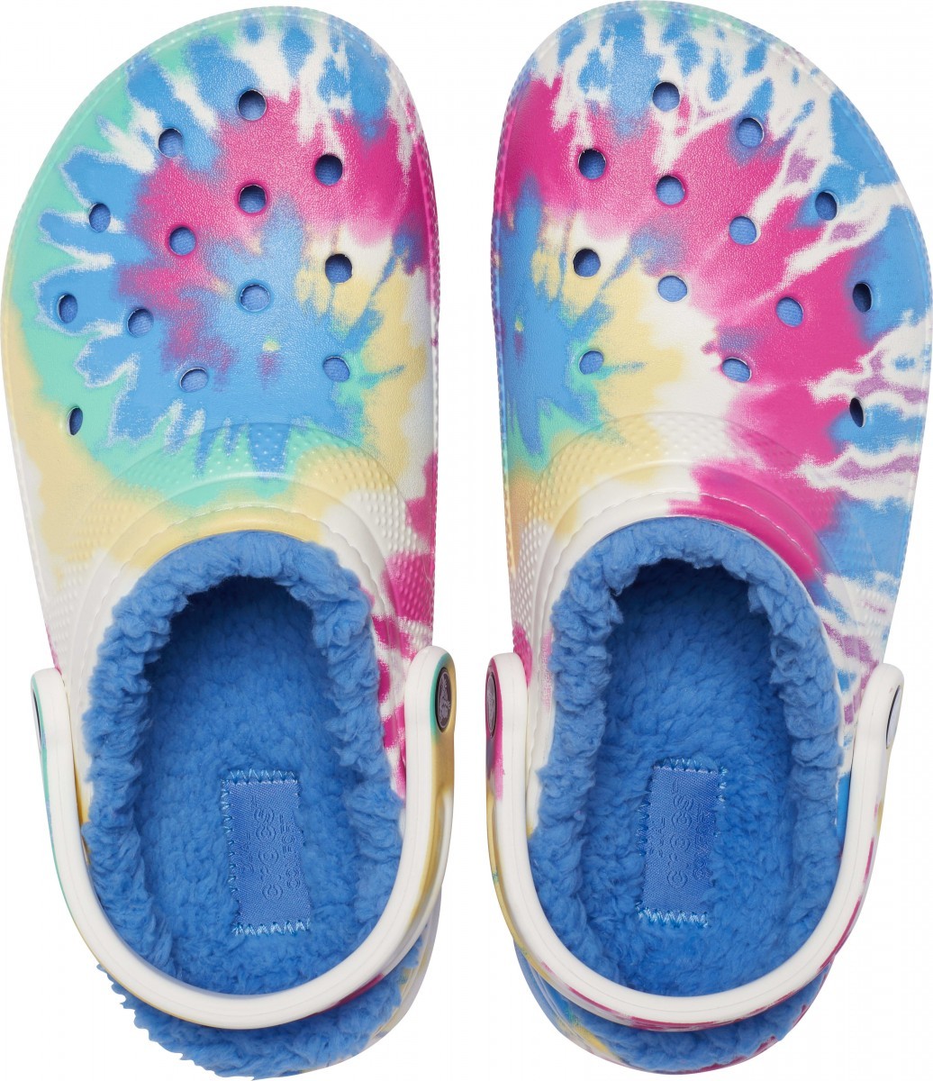 Saboti Crocs Classic Tie-Dye Lined Clog Multicolor - Powder Blue/Multi - 2 | YEO