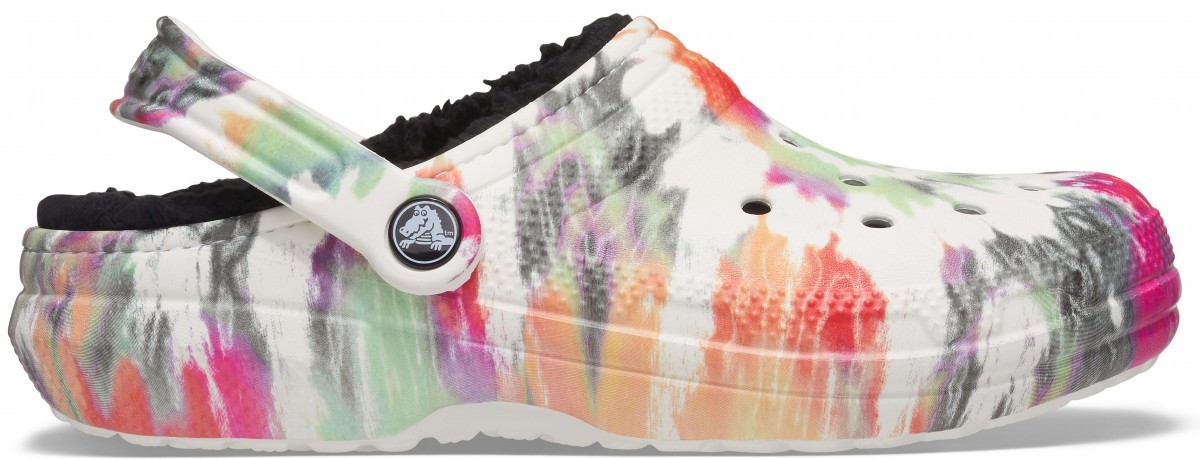 Saboti crocs classic tie-dye lined clog multicolor - black/multi