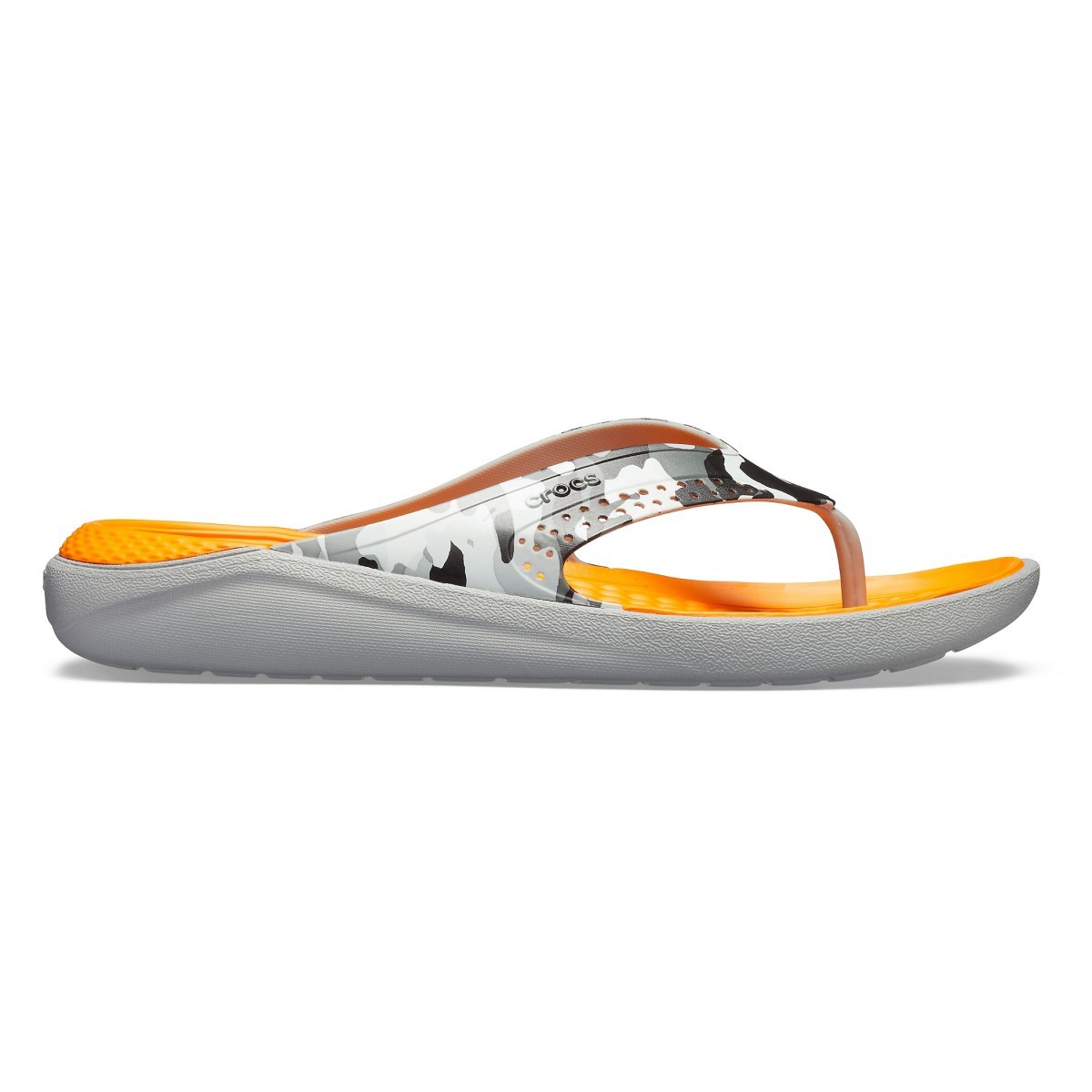 Slapi Crocs LiteRide Graphic Flip Gri – Camo/Light Grey Bărbaţi