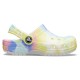 Saboți Crocs Kids' Classic Tie-Dye Graphic Clog Culoare Alb - White/Multi