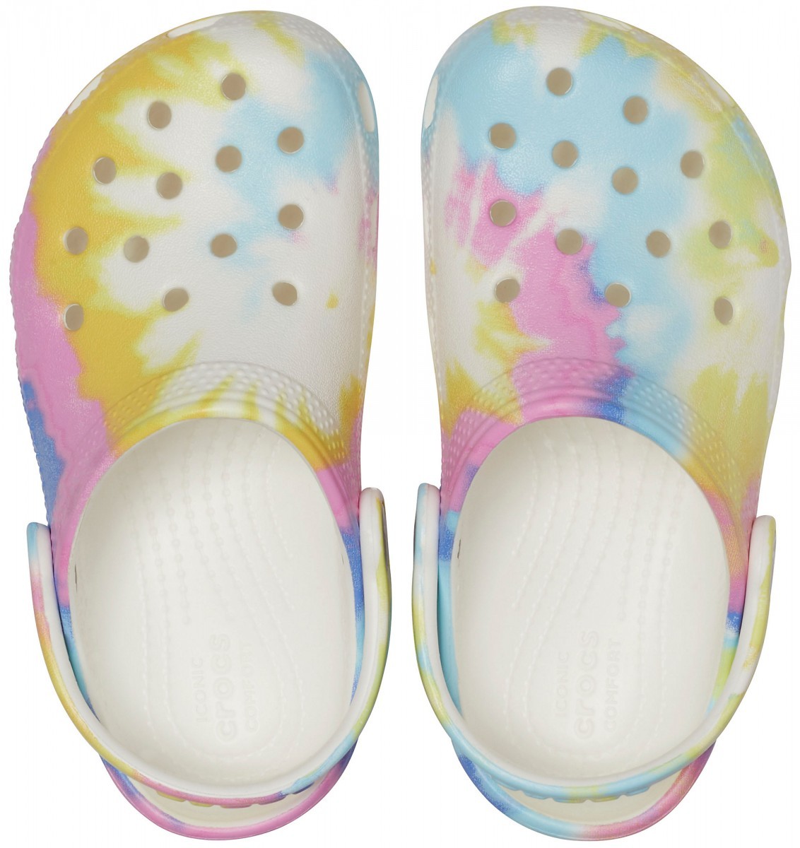 Saboți Crocs Kids\' Classic Tie-Dye Graphic Clog Alb - White/Multi - 2 | YEO
