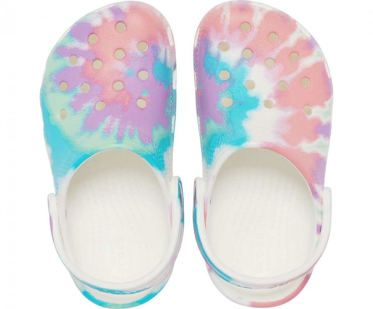 Saboți Crocs Kids\' Classic Tie-Dye Graphic Clog Multicolor - Fresco/Multi - 2 | YEO