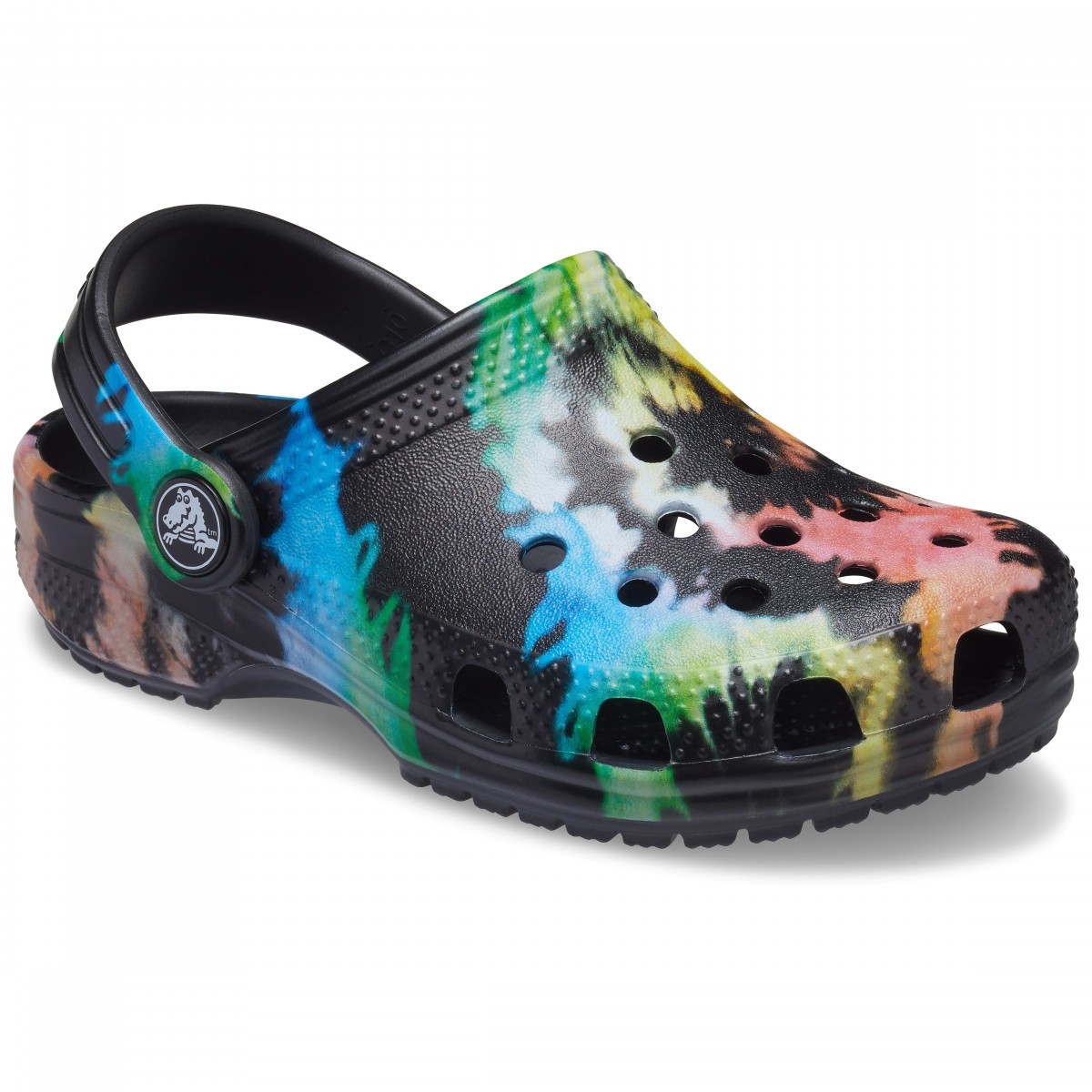 Saboți Crocs Kids\' Classic Tie-Dye Graphic Clog Negru - Black/Black - 1 | YEO