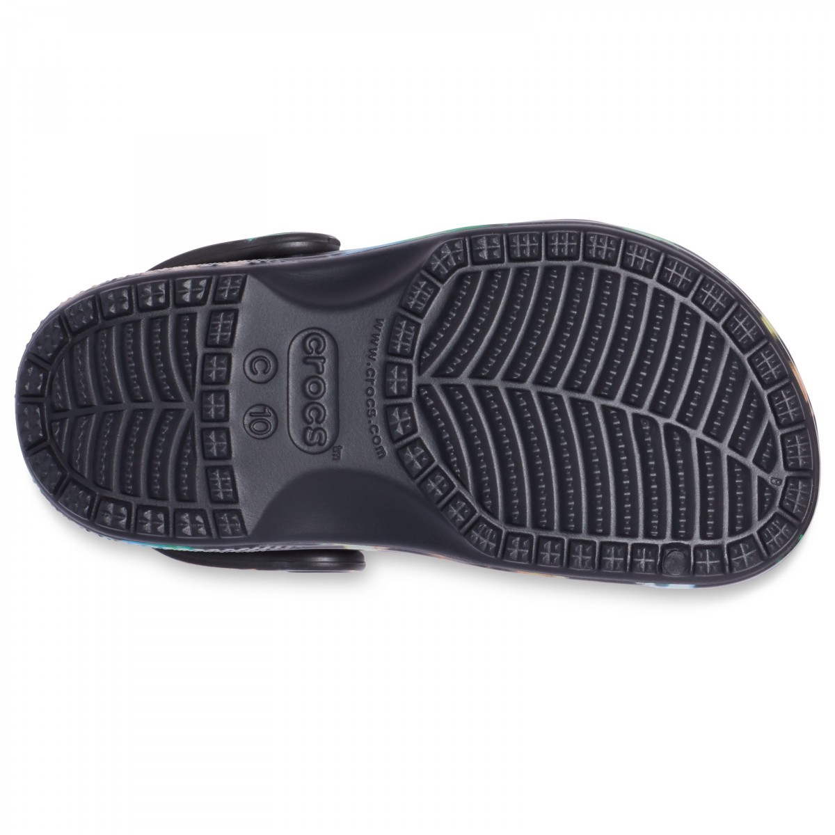 Saboți Crocs Kids\' Classic Tie-Dye Graphic Clog Negru - Black/Black - 2 | YEO