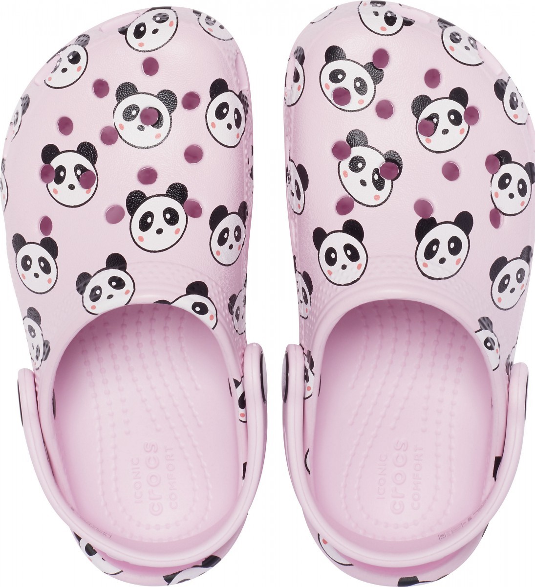 Saboți Crocs Kids\' Classic Panda Print Clog Roz - Ballerina Pink - 2 | YEO