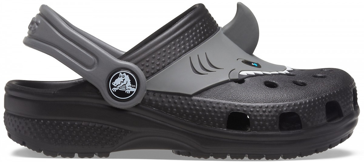 Saboți Crocs Fun Lab Classic I AM Shark Clog Negru - Black - 1 | YEO