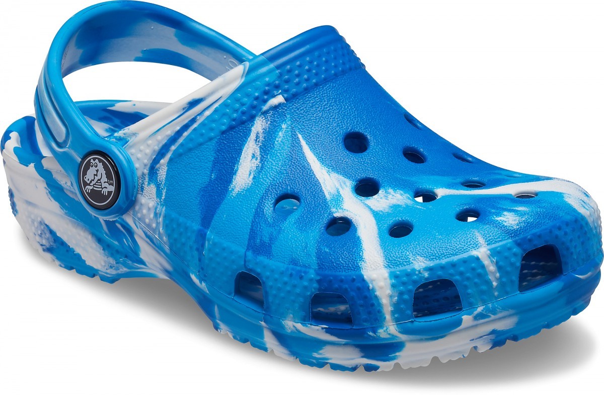 Saboți Crocs Kids\' Classic Marbled Clog Albastru - Bright Cobalt/White - 1 | YEO