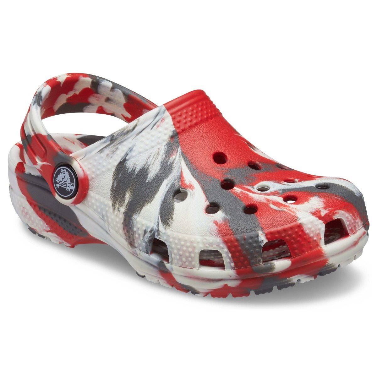 Saboți Crocs Kids\' Classic Marbled Clog Roșu - Flame/White - 1 | YEO