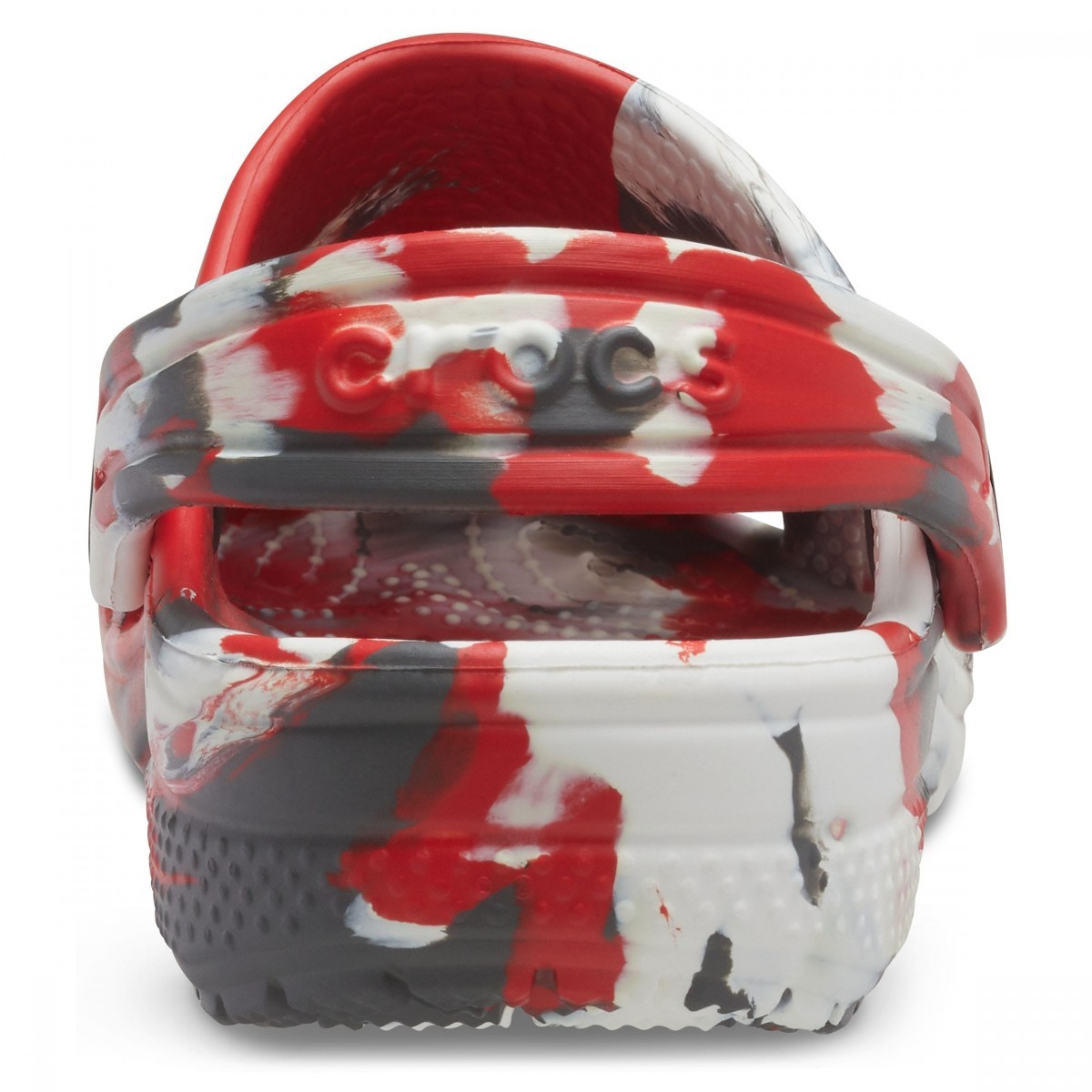 Saboți Crocs Kids\' Classic Marbled Clog Roșu - Flame/White - 4 | YEO