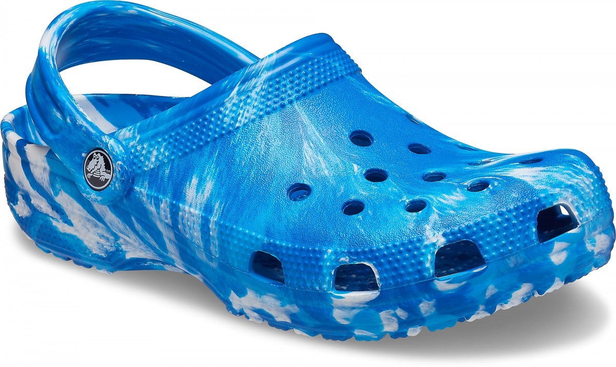 Saboți Crocs Classic Marbled Clog Albastru - Bright Cobalt/White - 1 | YEO