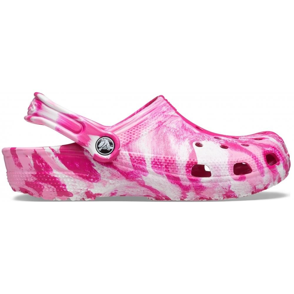 Saboți Crocs Classic Marbled Clog Roz - Candy Pink/Pink Lemonade