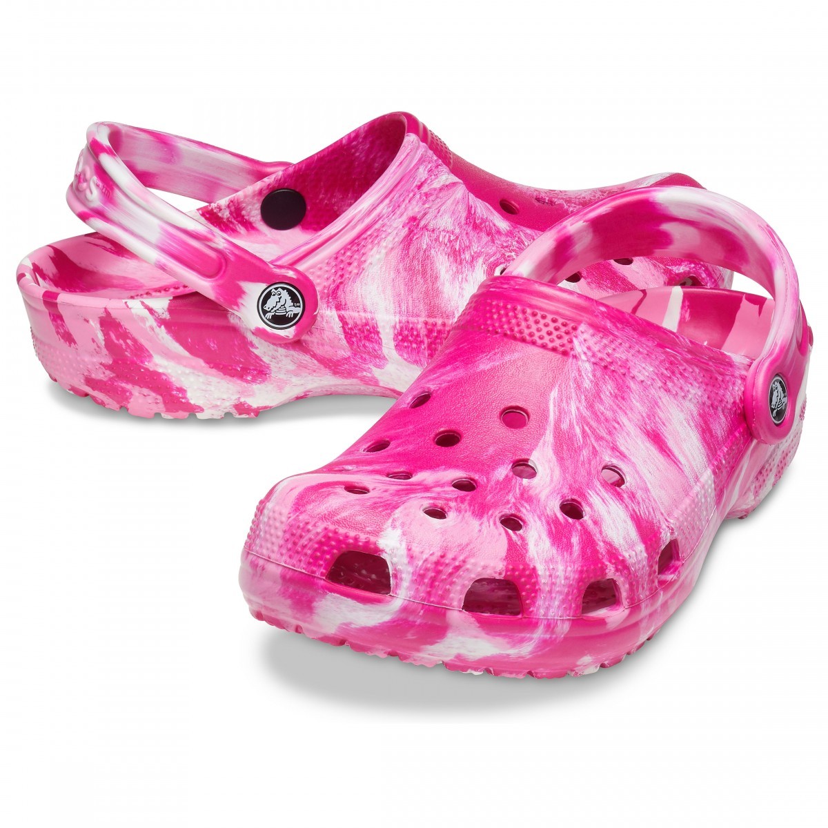 Saboți Crocs Classic Marbled Clog Roz - Candy Pink/Pink Lemonade