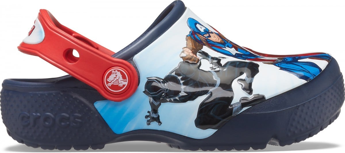 Saboți Crocs Fun Lab Avengers Patch Clog Albastru - Navy - 2 | YEO