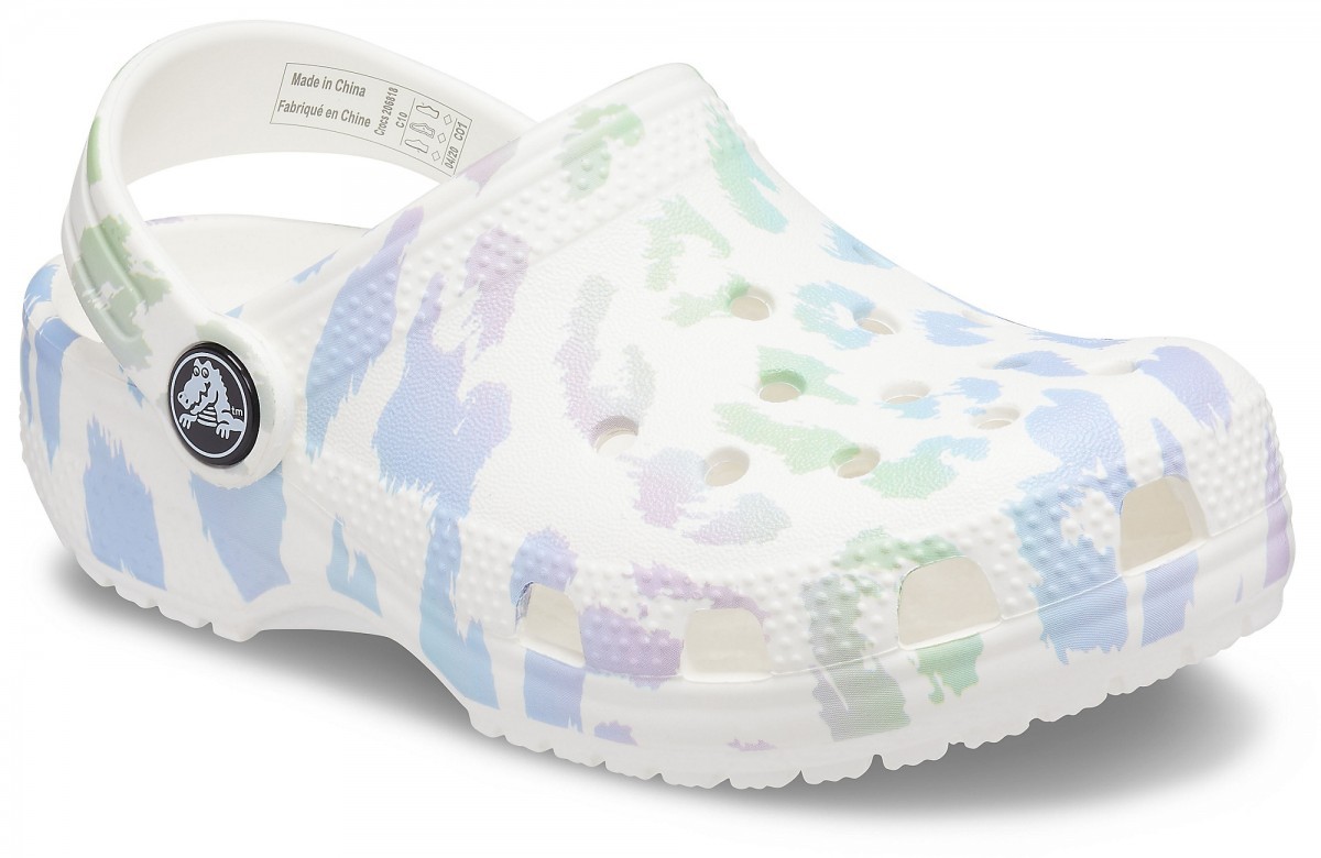 Saboți Crocs Kids\' Classic Out of this World II Clog Alb - White/Leopard - 1 | YEO