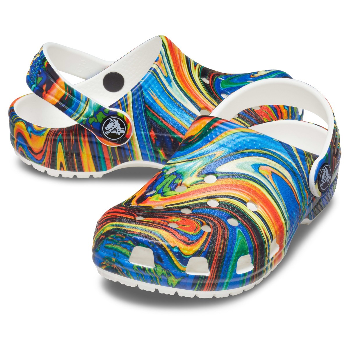 Saboți Crocs Kids\' Classic Out of this World II Clog Albastru - Bright Cobalt/White - 3 | YEO