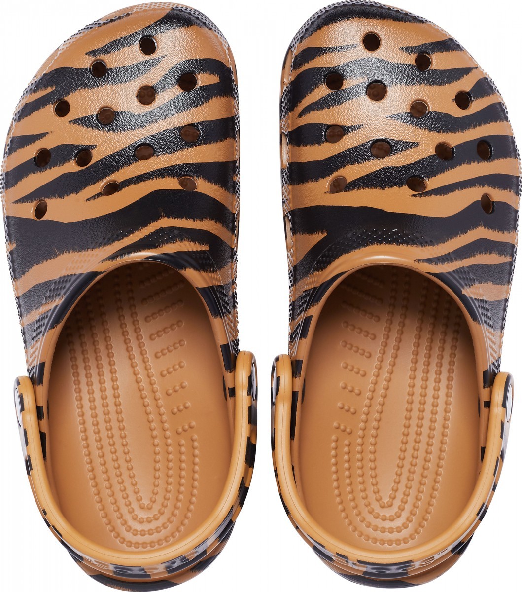 Saboți Crocs Classic Animal Print Clog Multicolor - Dark Gold/Zebra Print - 1 | YEO