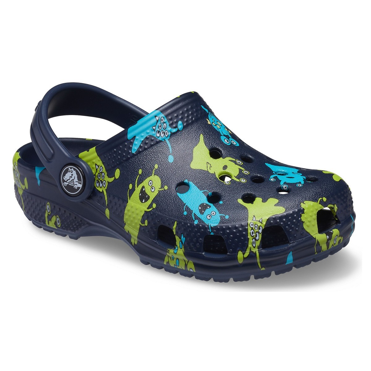 Saboti Crocs Classic Monster Print Clog Albastru - Navy