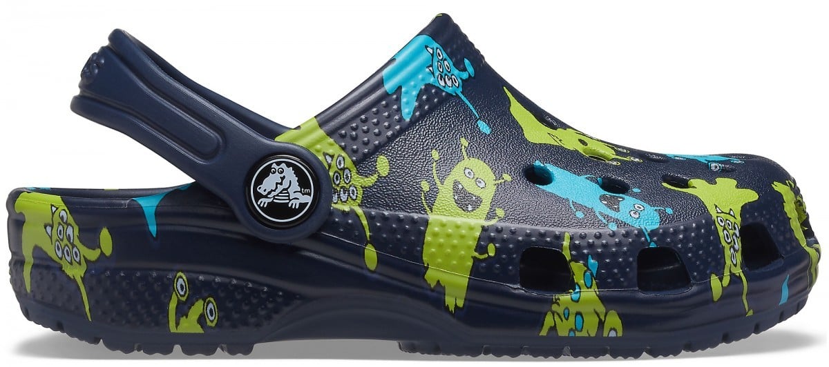 Saboți Crocs Classic Monster Print Clog Albastru - Navy - 1 | YEO