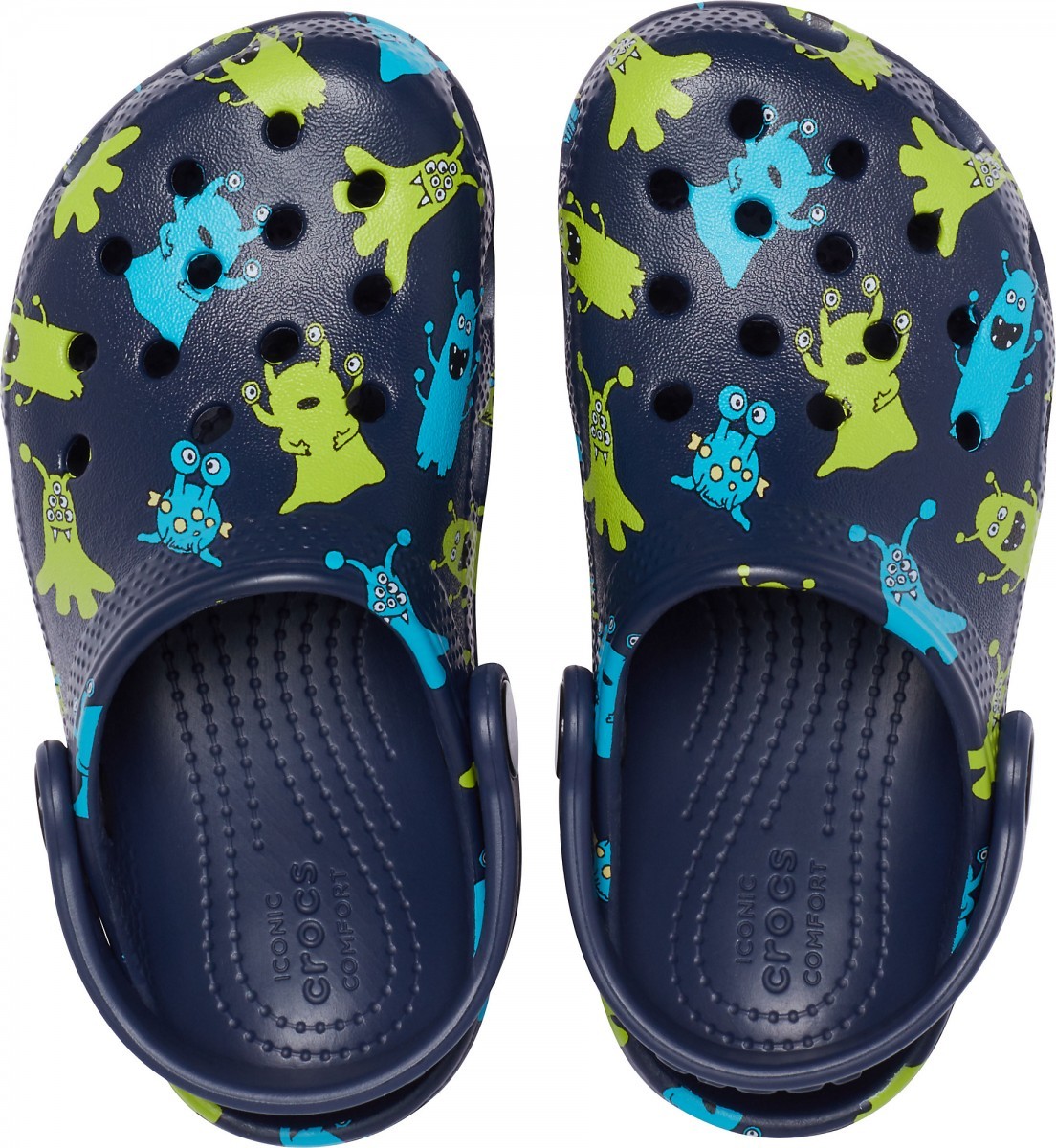 Saboți Crocs Classic Monster Print Clog Albastru - Navy - 2 | YEO