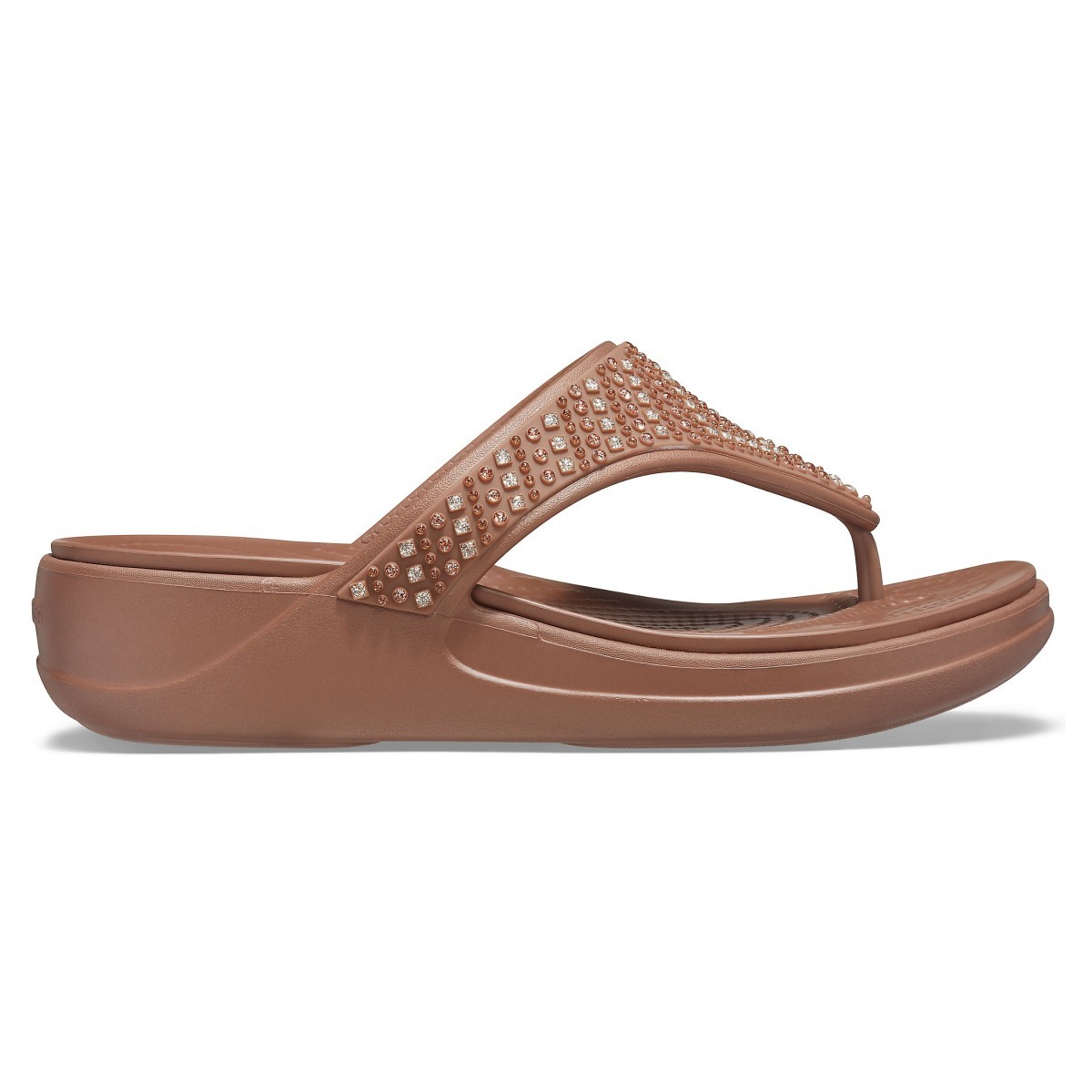 Șlapi Crocs Monterey Shimmer Wedge Flip Bronz – Bronze Bronz imagine 2022