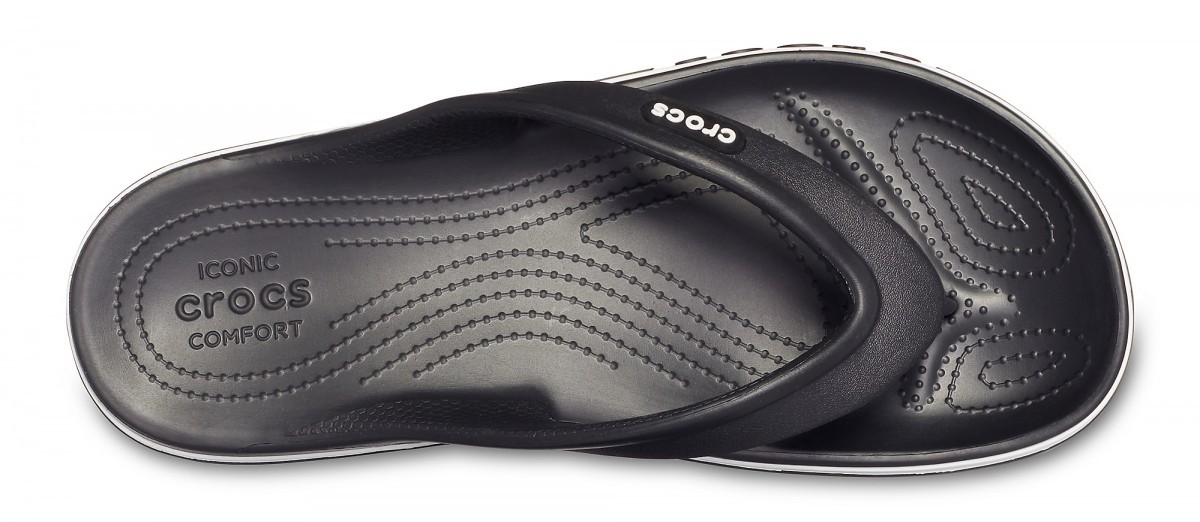 Șlapi Crocs Bayaband Flip Negru - Black/White - 2 | YEO