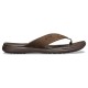 Șlapi Crocs Men's Santa Cruz Leather Flip Culoare Maro - Espresso