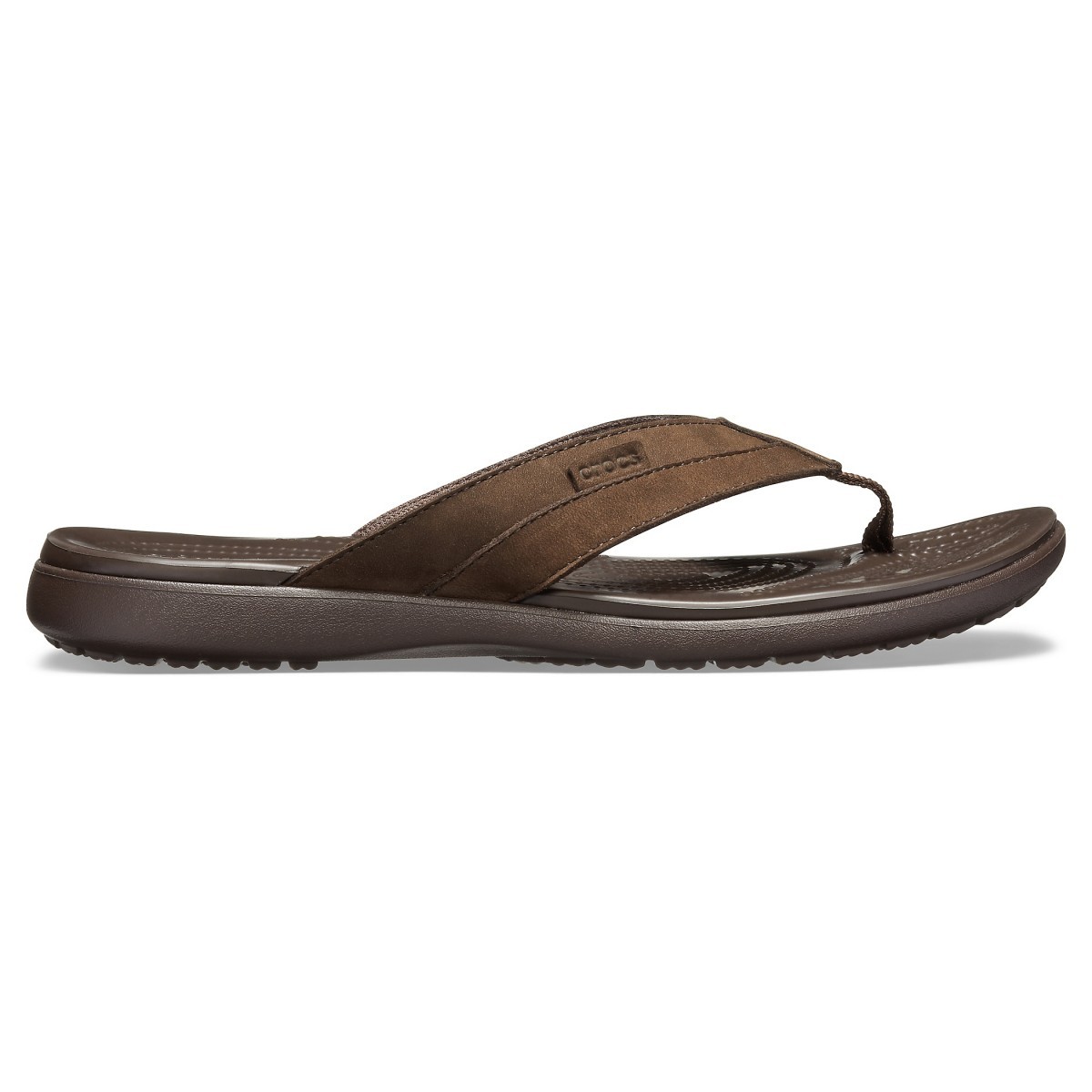 Șlapi Crocs Men\'s Santa Cruz Leather Flip Maro - Espresso