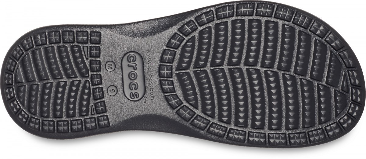 Șlapi Crocs Men\'s Santa Cruz Leather Flip Negru - Black/Black - 3 | YEO
