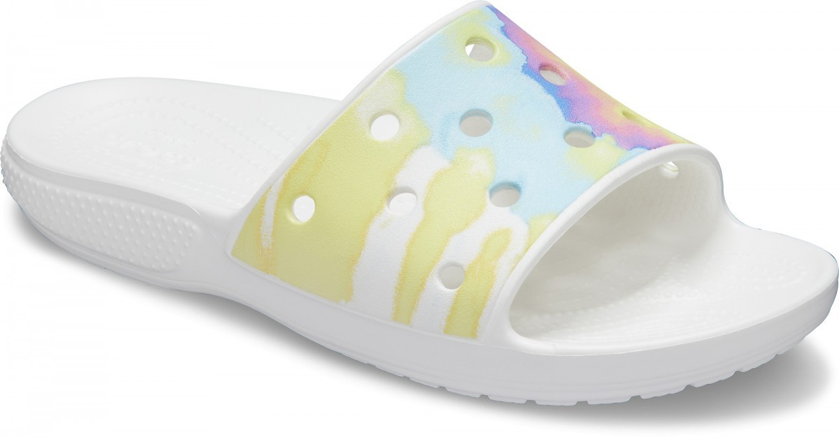 Papuci Crocs Classic Tie-Dye Graphic Slide Multicolor - Multi/White - 1 | YEO