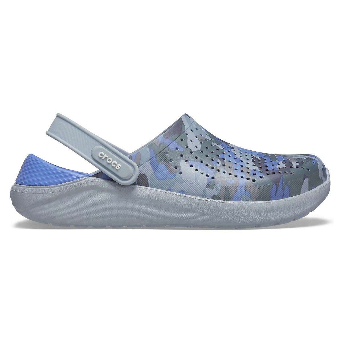 Saboți Crocs LiteRide Printed Camo Clog Albastru – Lapis/Multi Crocs imagine 2022