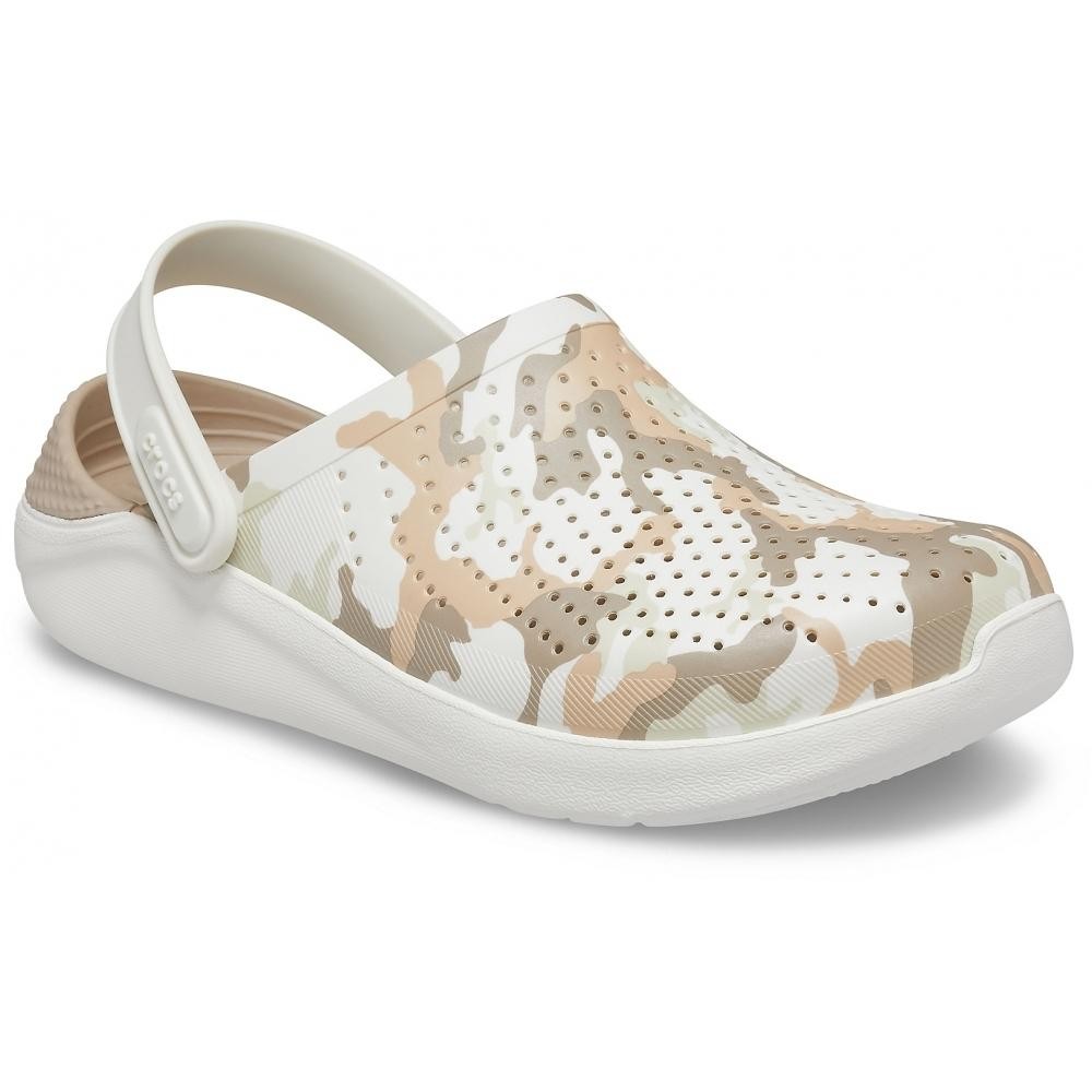 Saboți Crocs LiteRide Printed Camo Clog Alb - Almost White - 2 | YEO