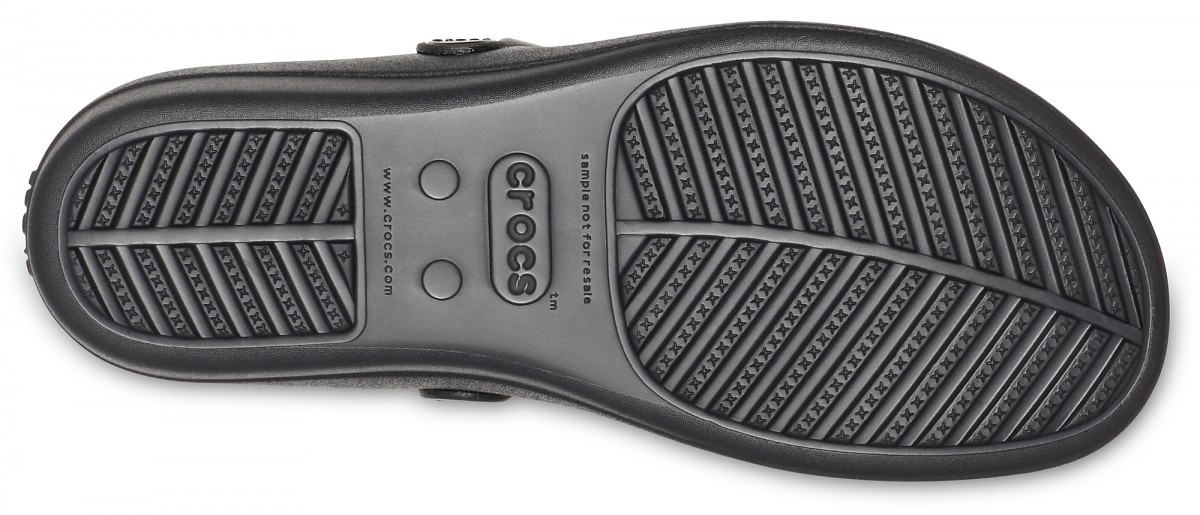 Șlapi Crocs Women\'s Sanrah MetalBlock Flat Flip Negru - Multi Black/Black - 3 | YEO