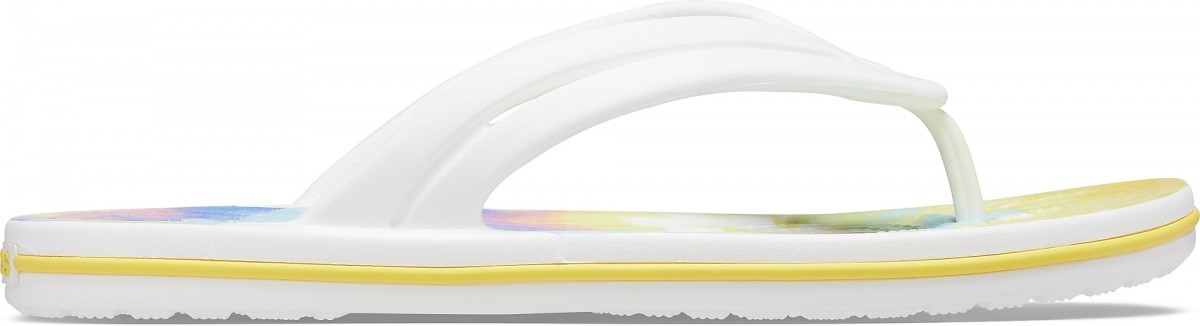 Șlapi Crocs Women\'s Crocband Tie-Dye Flip Alb - White/Multi - 1 | YEO