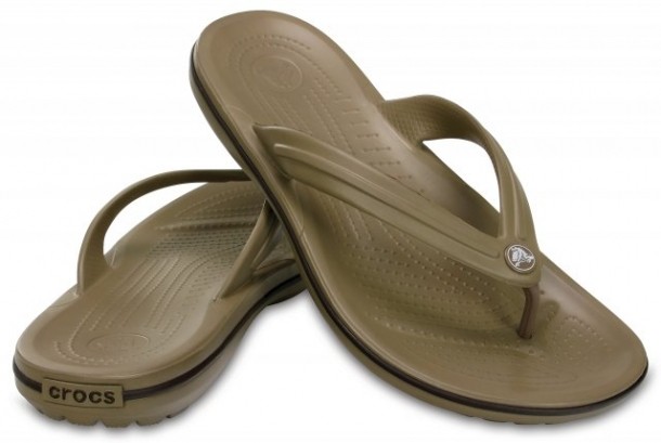 Slapi Crocs Crocband Flip Maro - Khaki