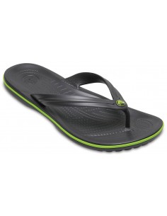 Slapi Crocs Crocband Flip Gri - Graphite/Volt Green 2