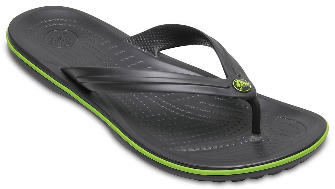 Slapi Crocs Crocband Flip Gri - Graphite/Volt Green - 1 | YEO