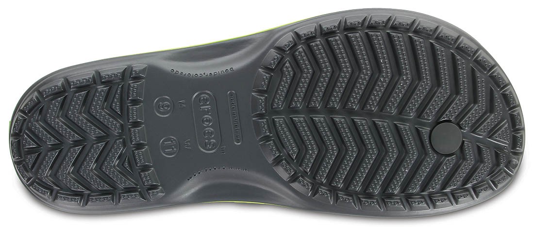 Slapi Crocs Crocband Flip Gri - Graphite/Volt Green - 2 | YEO