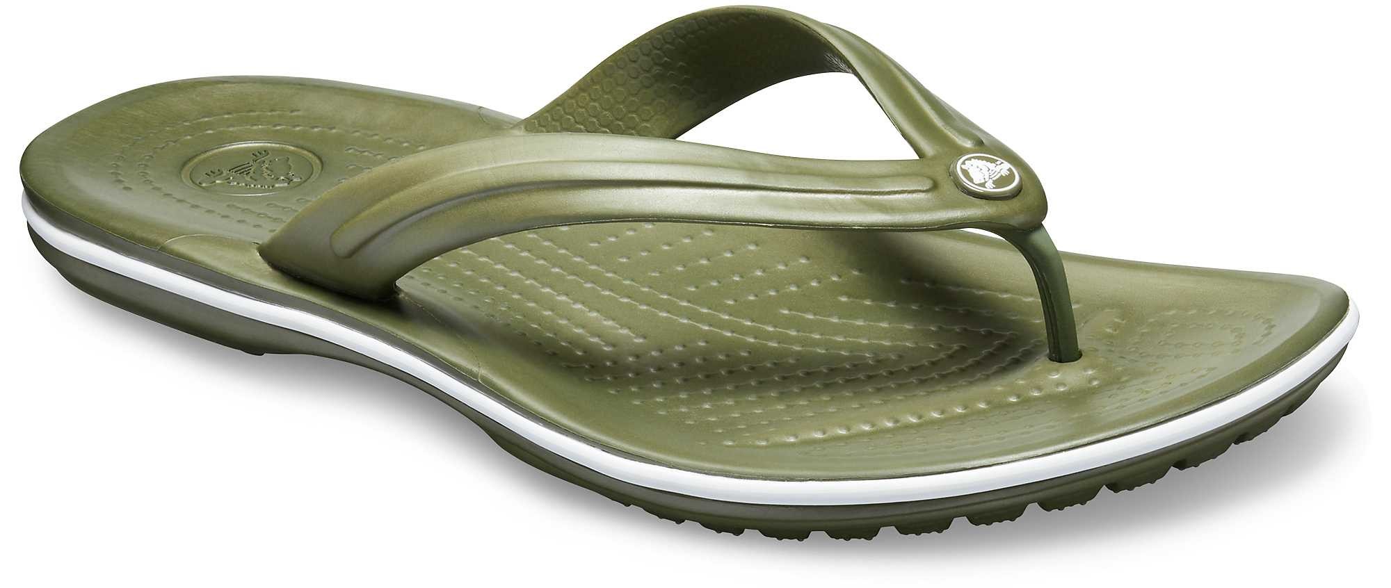Slapi Crocs Crocband Flip Verde - Army Green/White - 1 | YEO