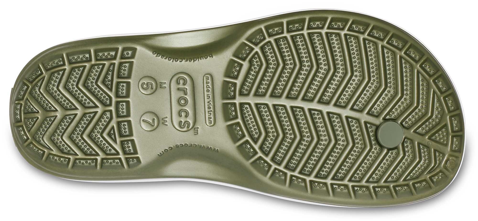 Slapi Crocs Crocband Flip Verde - Army Green/White - 2 | YEO