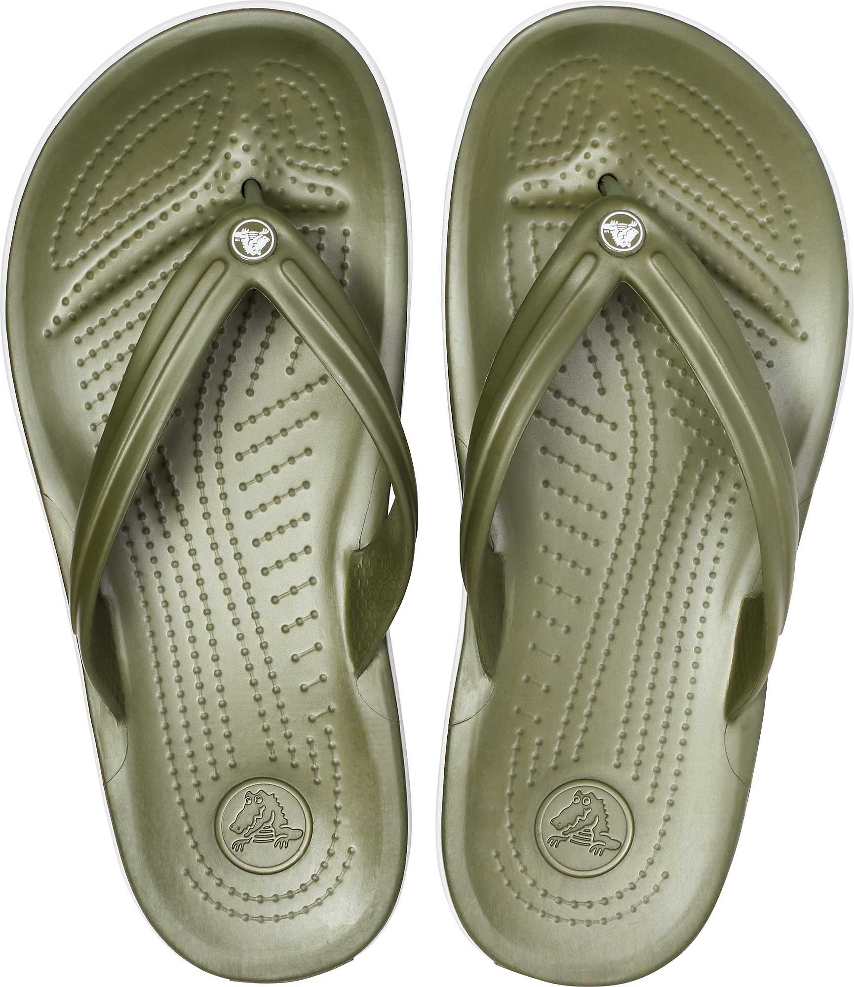 Slapi Crocs Crocband Flip Verde - Army Green/White - 3 | YEO