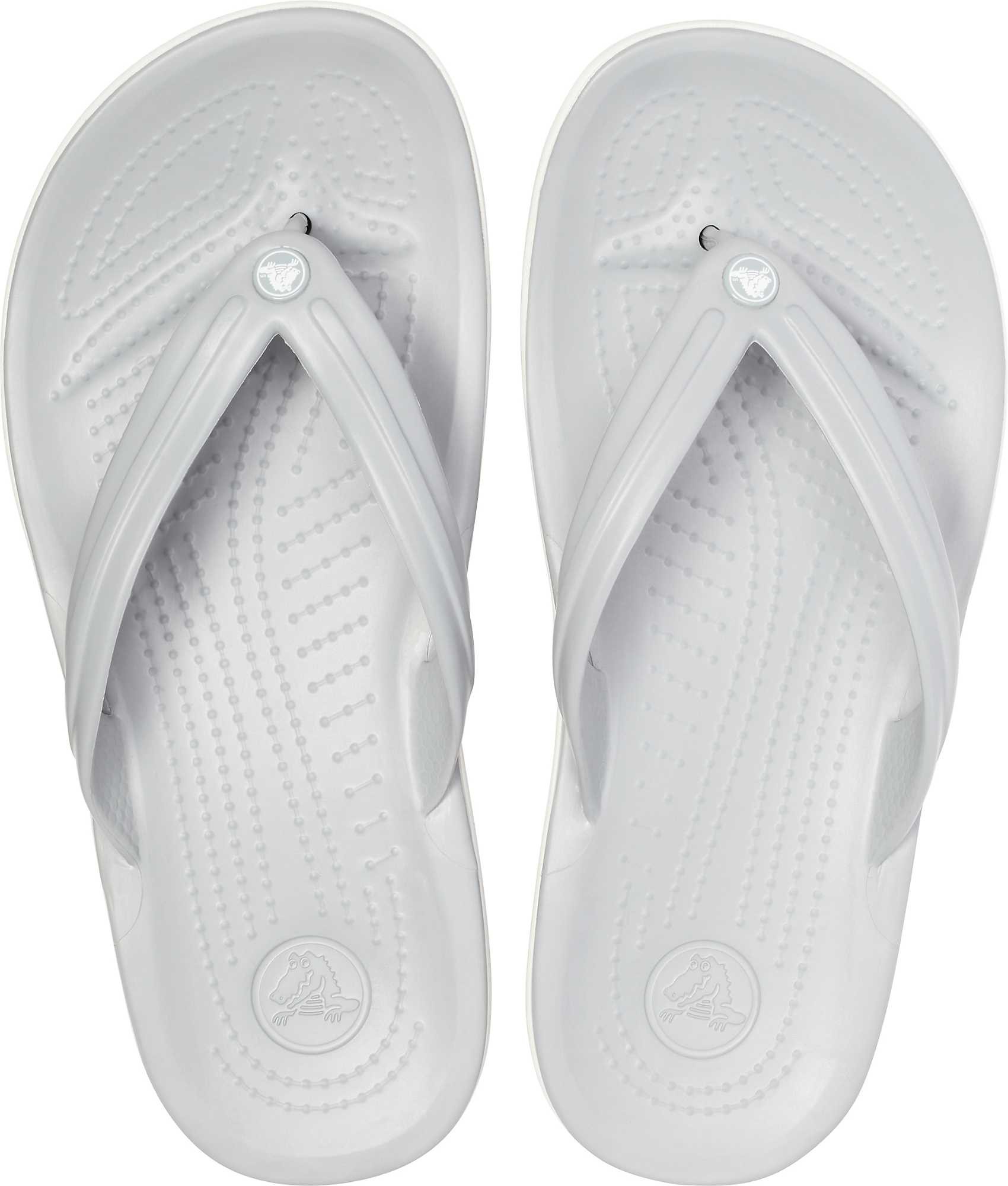 Slapi Crocs Crocband Flip Gri - Light Grey/White