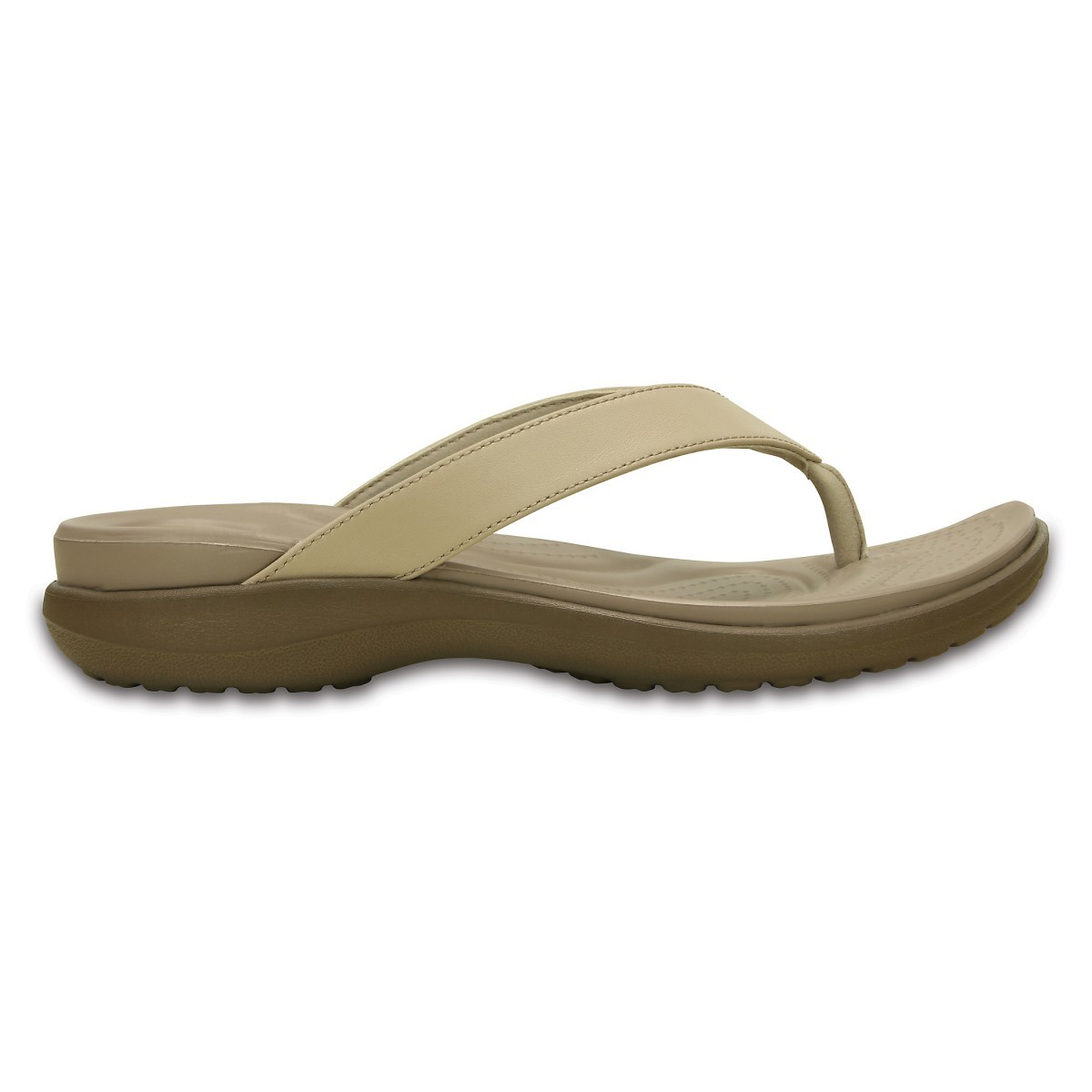 Șlapi Crocs Women’s Capri V Flip Maro – Chai/Walnut Capri imagine 2022